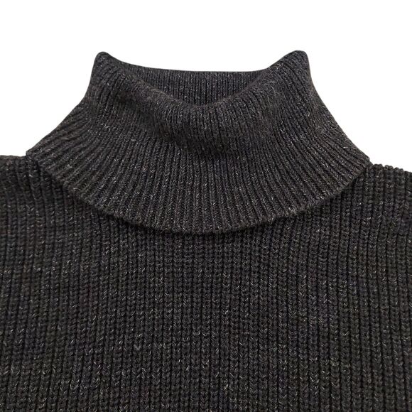 All Saints Sweater Mens Large Gray Knit Turtleneck Cotton Casual Work Office - Picture 6 of 12
